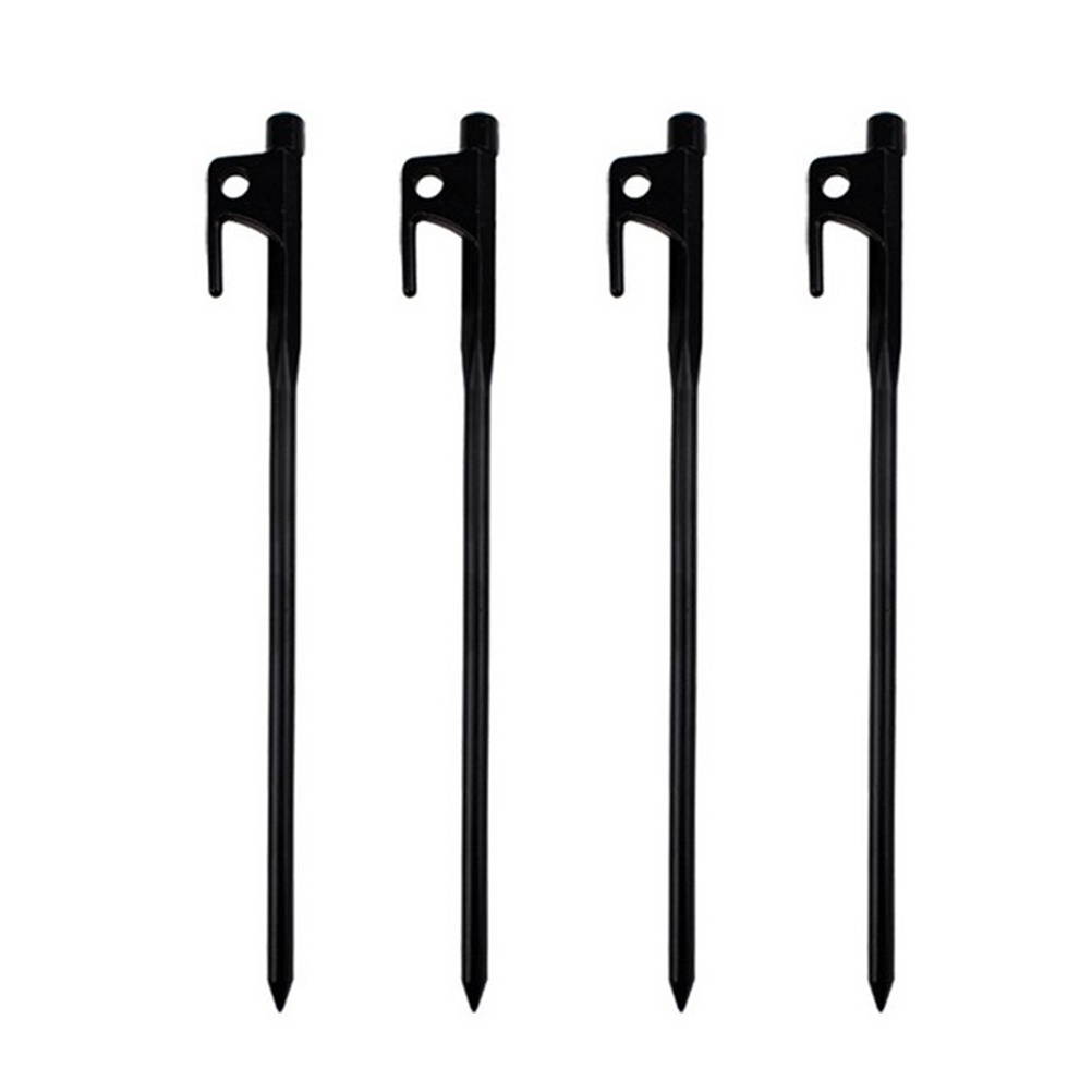 4 Pcs Steel Nail Tent Pegs 20cm Outdoor Heavy Duty Steel Awning Canopy Tent Stakes Pegs Nail for Camping Tent Tarp Stake