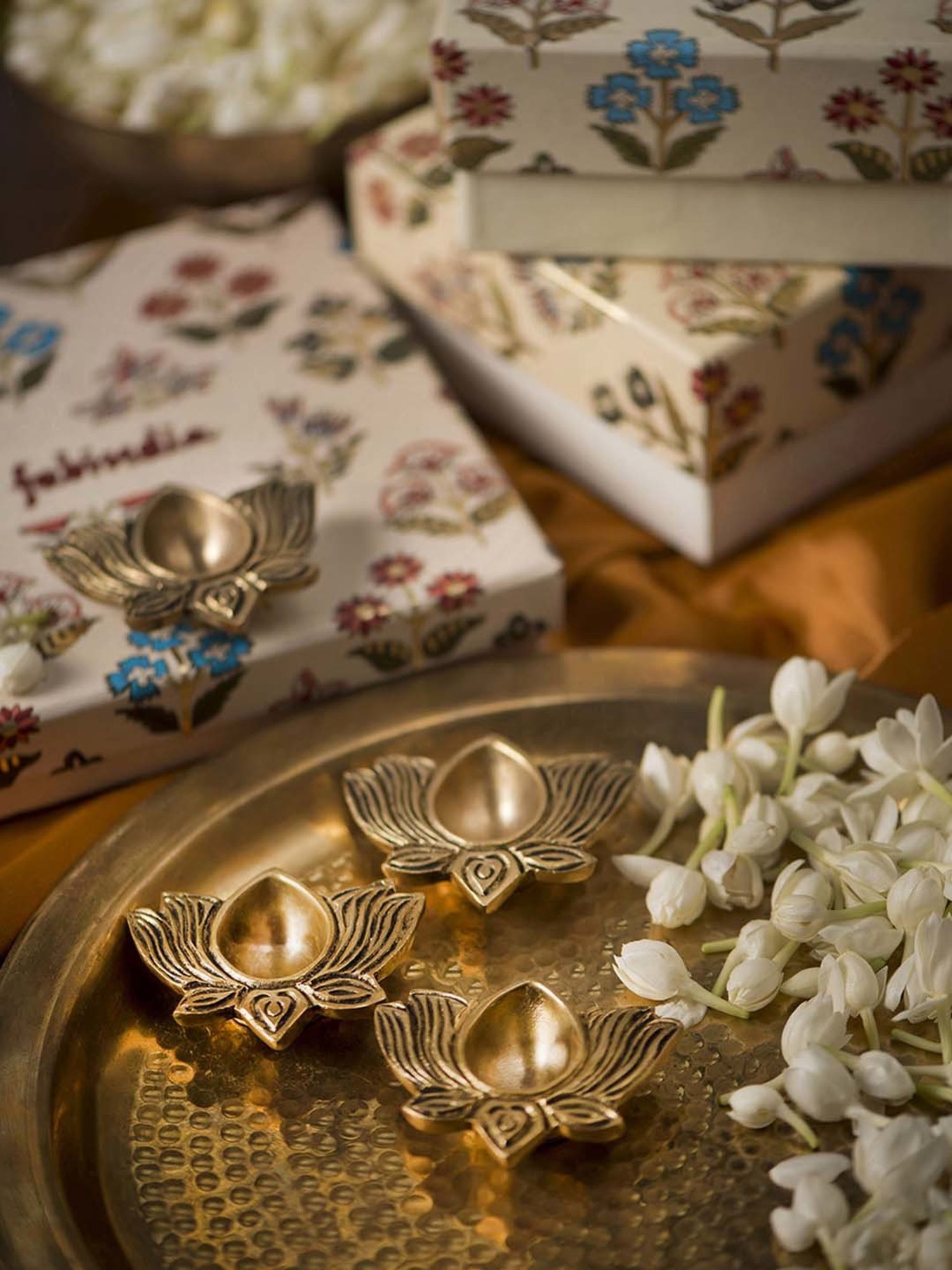 eCraftIndia Golden Handcrafted Engraved Palm Buddha Decorative Showpiece