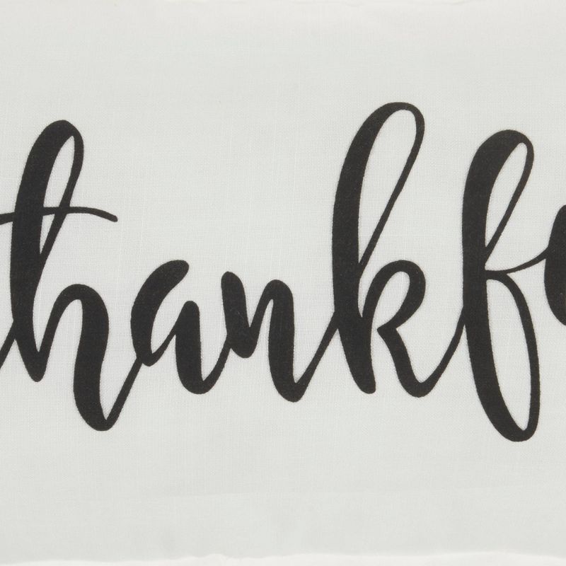 12"x20" 'Thankful' Lumbar Throw Pillow White - Kathy Ireland Home