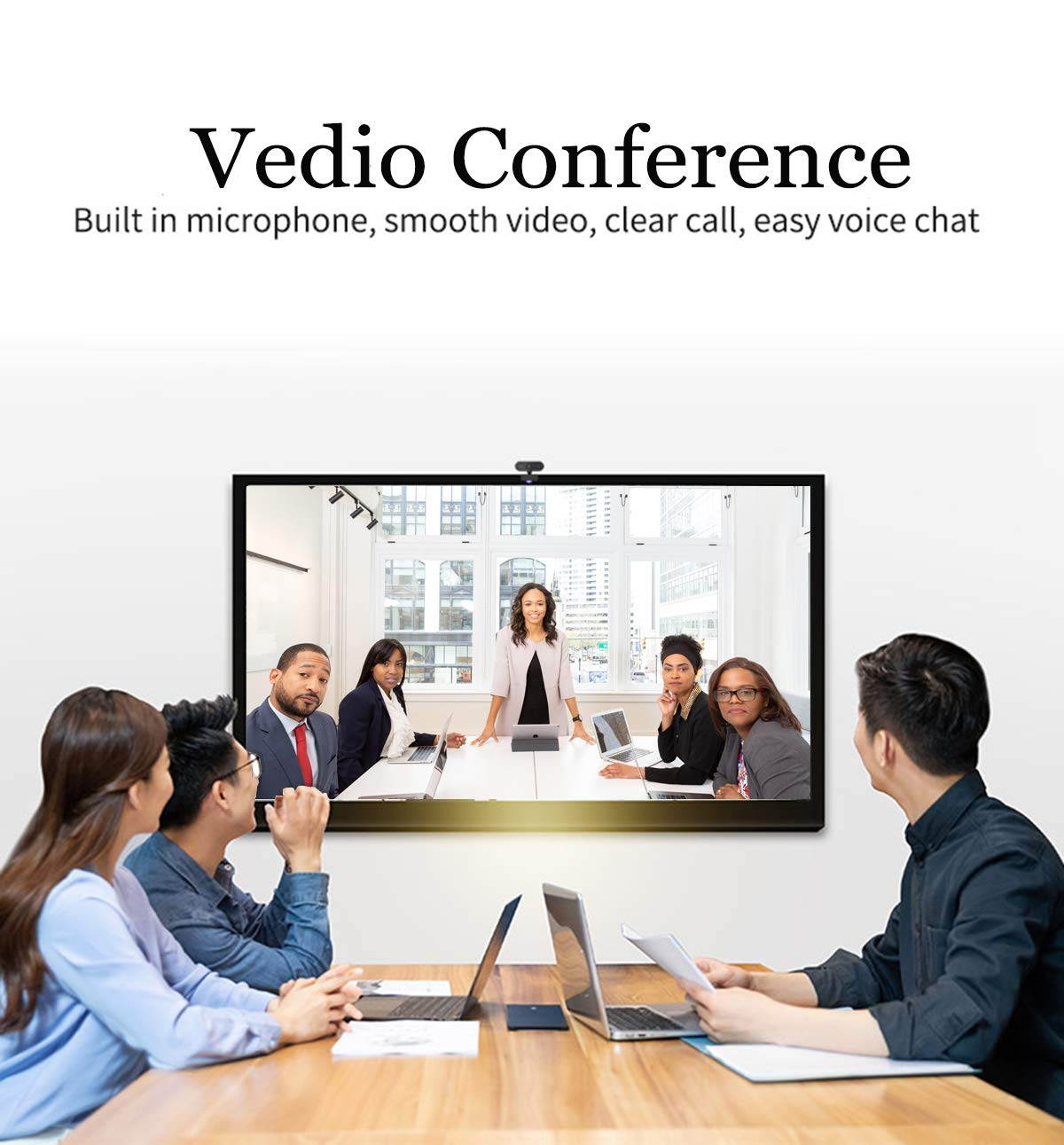 Webcam with Microphone, Web Cameras for Computers, USB PC Desktop Teaching Camera, Wide Angle Live Streaming 1080P HD Web Cam for OBS Xbox XSplit Skype Facebook, Compatible for Laptop Mac OS Windows