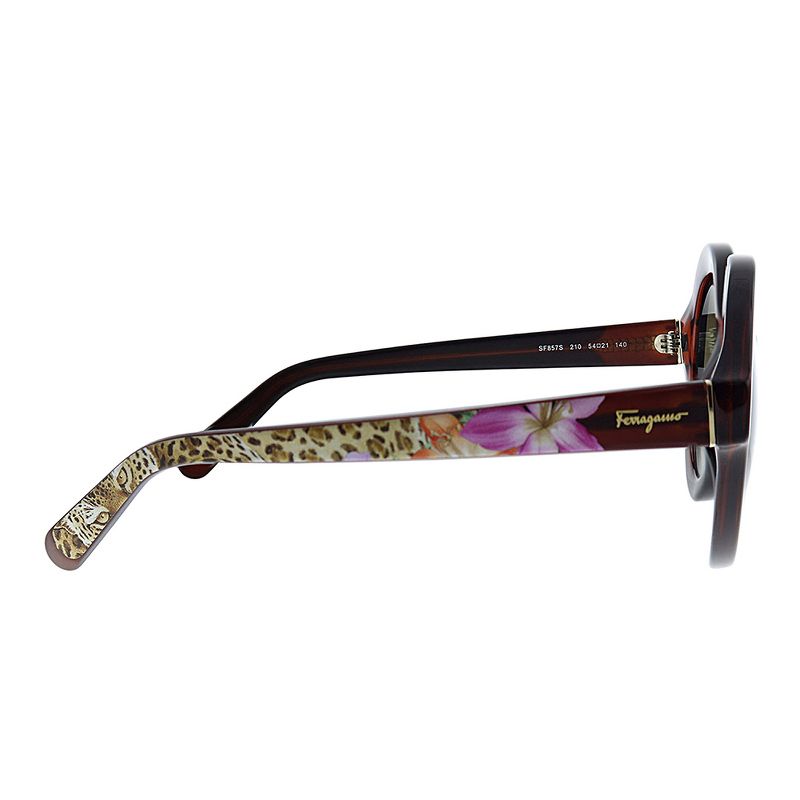 Salvatore Ferragamo SF 857 210 Womens Round Sunglasses Brown 54mm