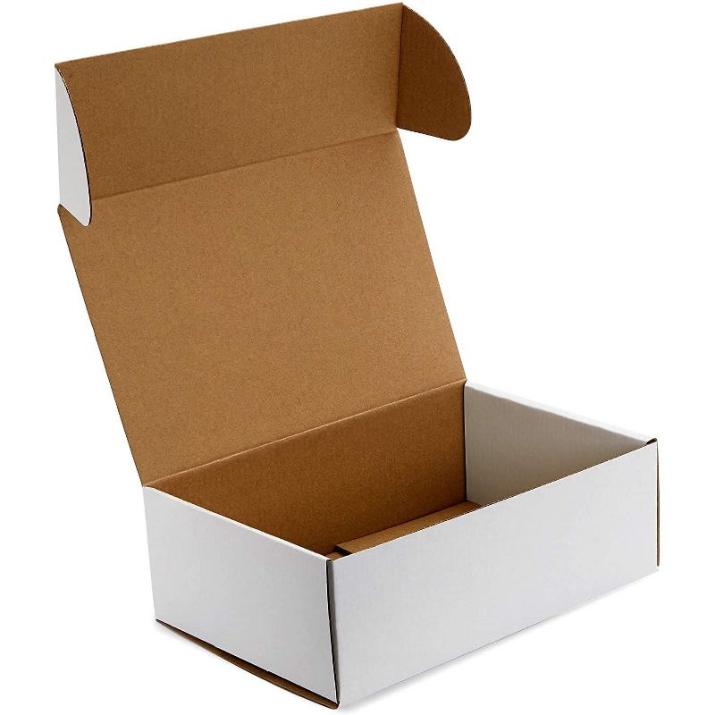 Stockroom Plus 50-Pack White Kraft Corrugated Mailer, Small Shipping Boxes Mailing Box (3 x 9 x 6 in)