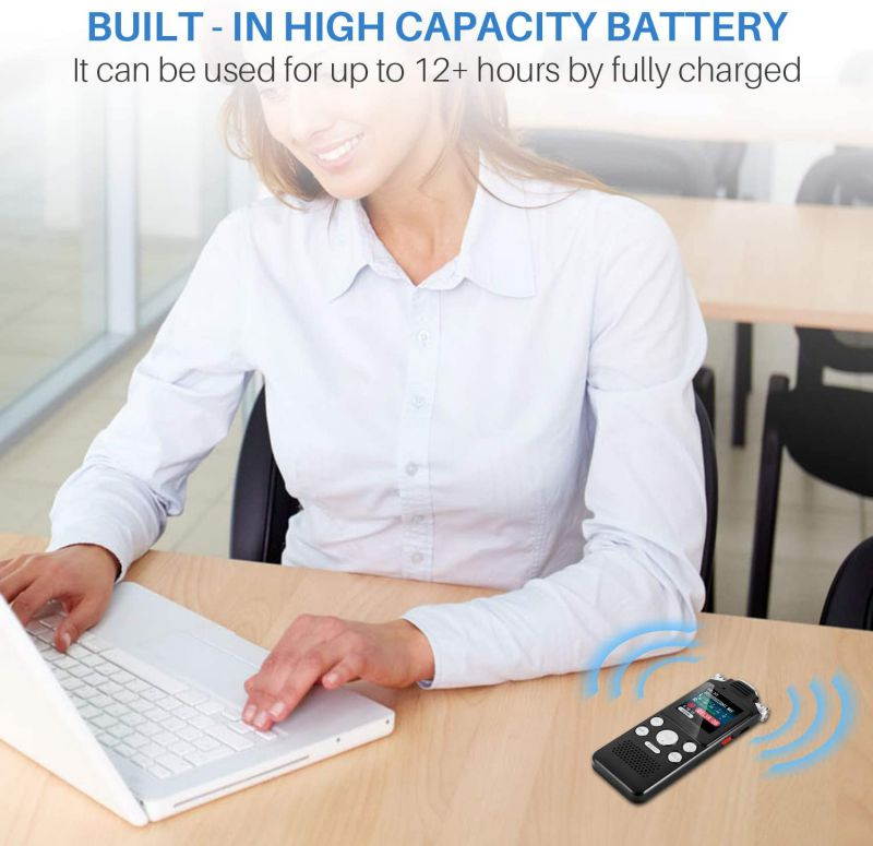 AUTENS Digital Voice Recorder 16GB with Variable Playback Speed, Sound Recorder, Ultra-Sensitive Microphones, MP3 Player, Noise Reduction Audio Recording for Lectures, Meetings, Interview