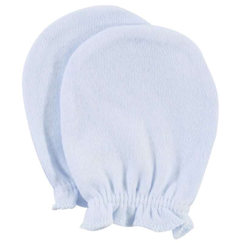 Hudson Baby Infant Boy Cotton Scratch Mittens, Royal Safari, 0-6 Months