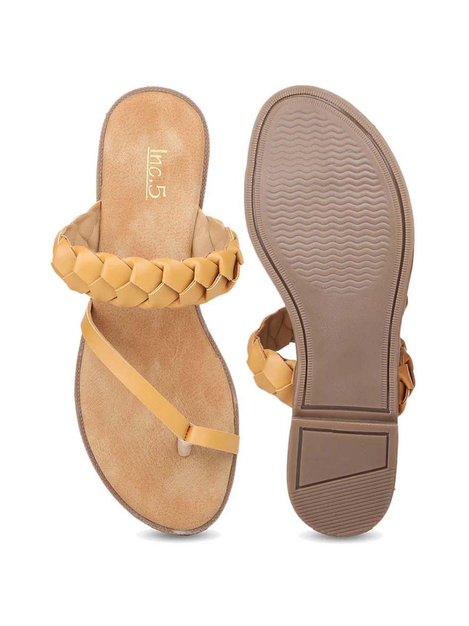 Inc.5 Women's Beige Toe Ring Sandals