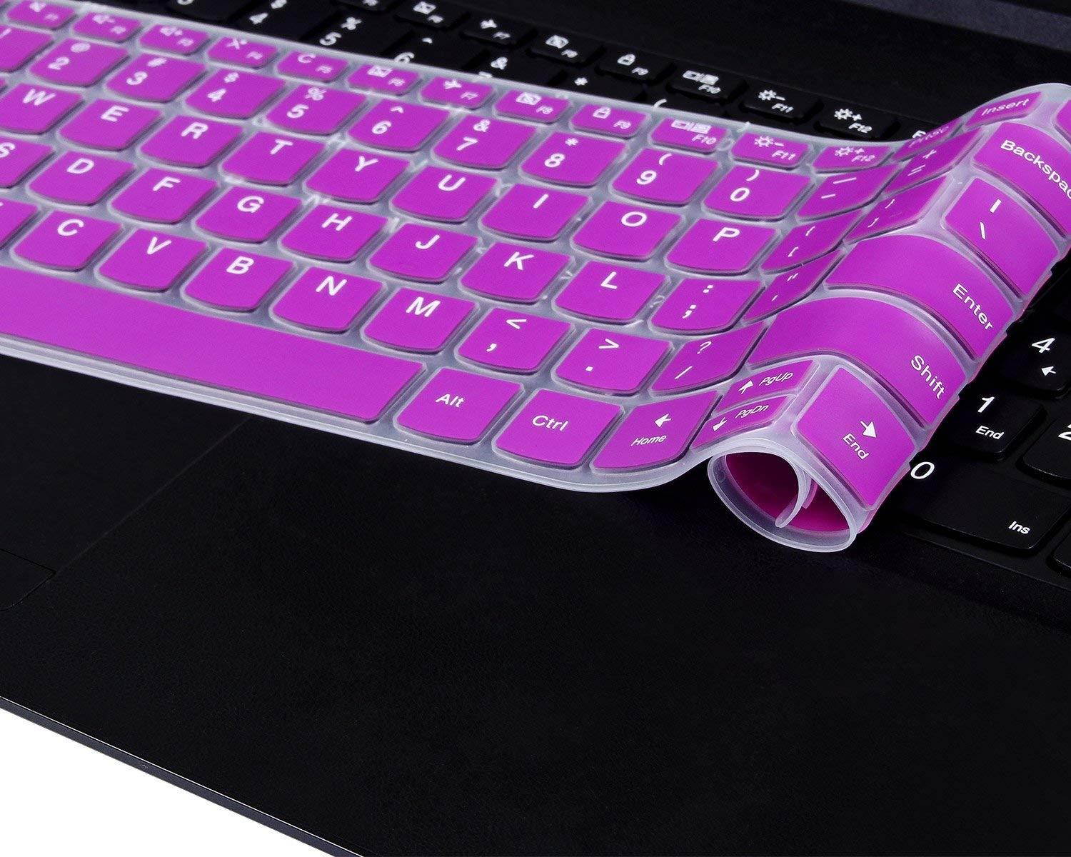 CaseBuy Keyboard Cover Compatible Lenovo IdeaPad 320/330/330s 15.6 inch, IdeaPad 320/330 17.3 inch, IdeaPad 520 15.6 inchLaptop US Layout, Purple