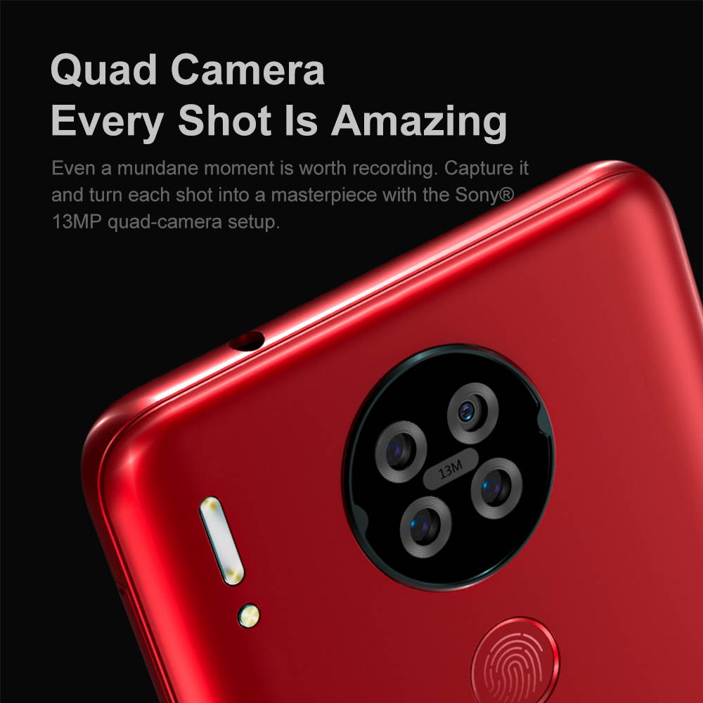 telefono Inteligente A80s Helio A25, Android 10, 4GB de RAM, 64GB de ROM, camara cuadruple de 13MP, 4200mAh, Pantalla antigotas de 6,2", 4G