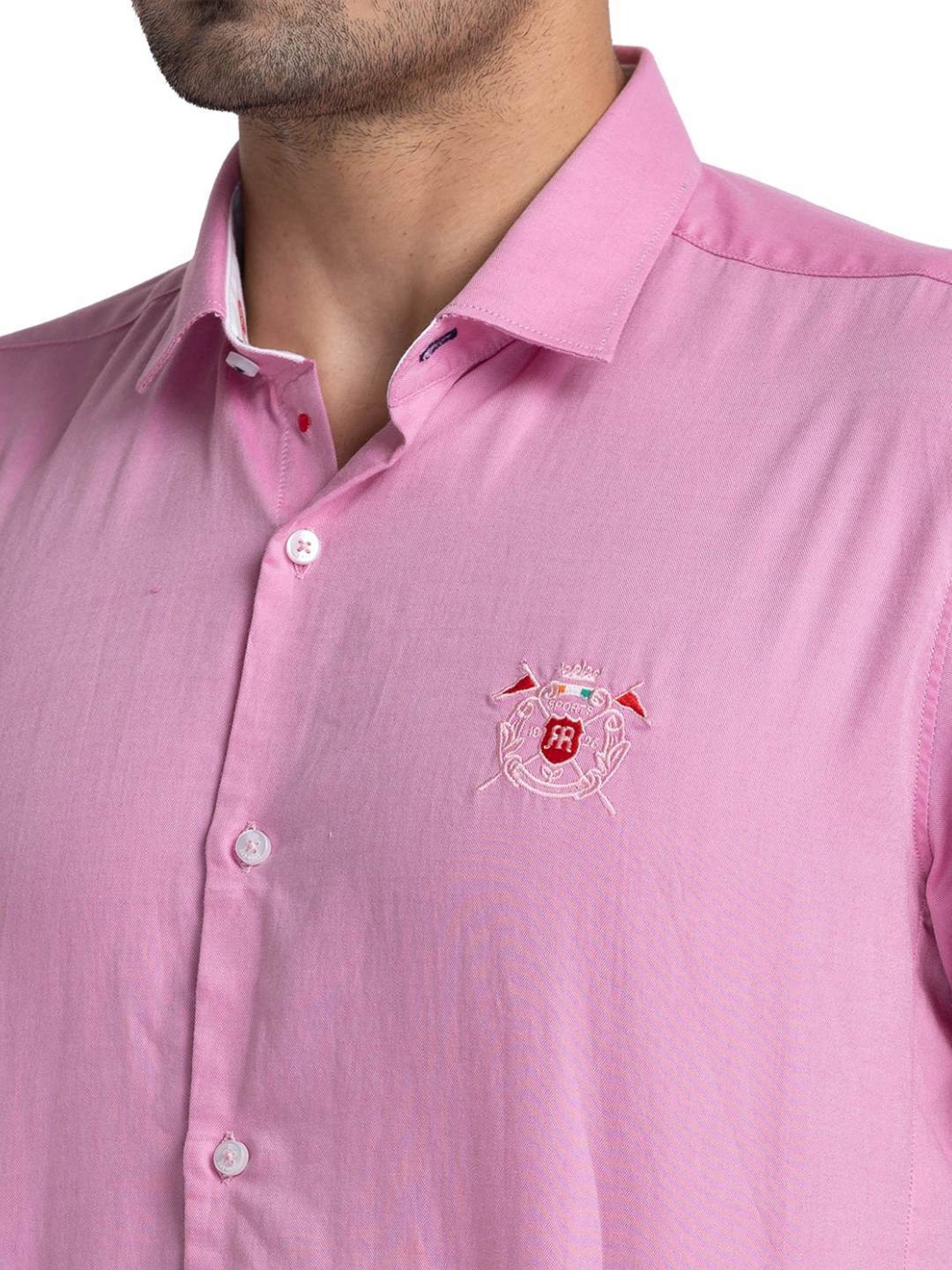 Raymond Medium Red Cotton Regular Fit Shirt