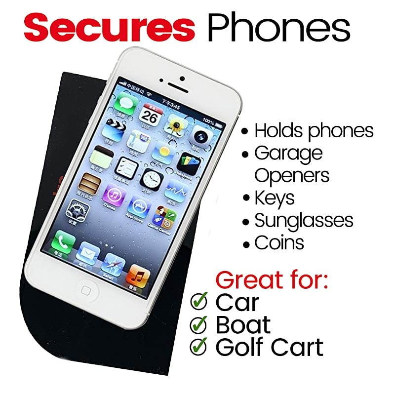 Premium Cell Pads 4 Pack Two Universal Cell Pads Sticky AntiSlip Gel Pads Holds Cell Phones Sunglasses Coins Golf Cart Boating Speakers Xtra Black Color