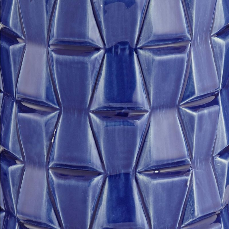 360 Lighting Rico Blue Ceramic Column Black Shade Table Lamps Set of 2