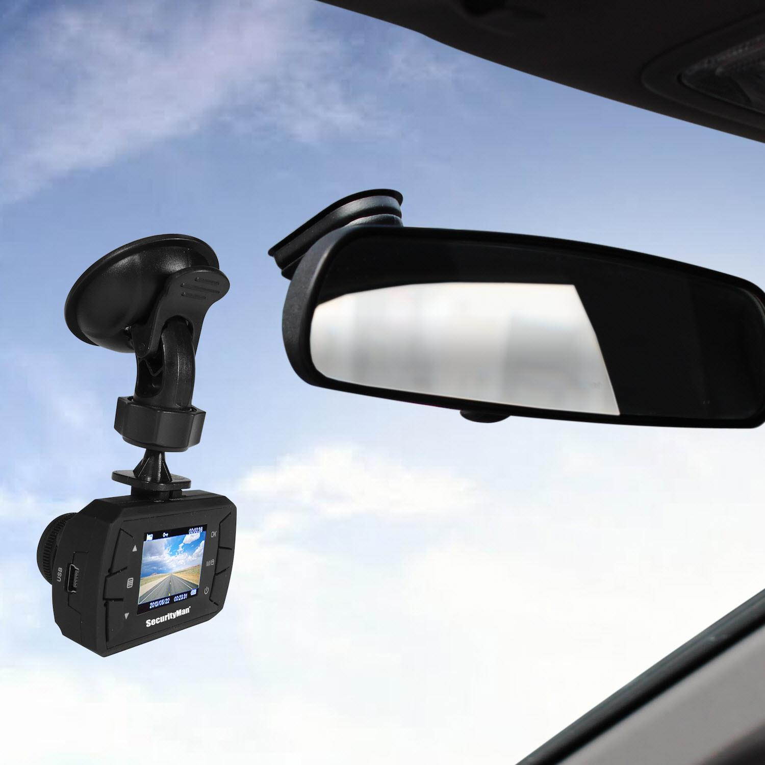 SecurityMan MicroHD Car Camera Recorder Dashcam with Built-In Impact Sensor