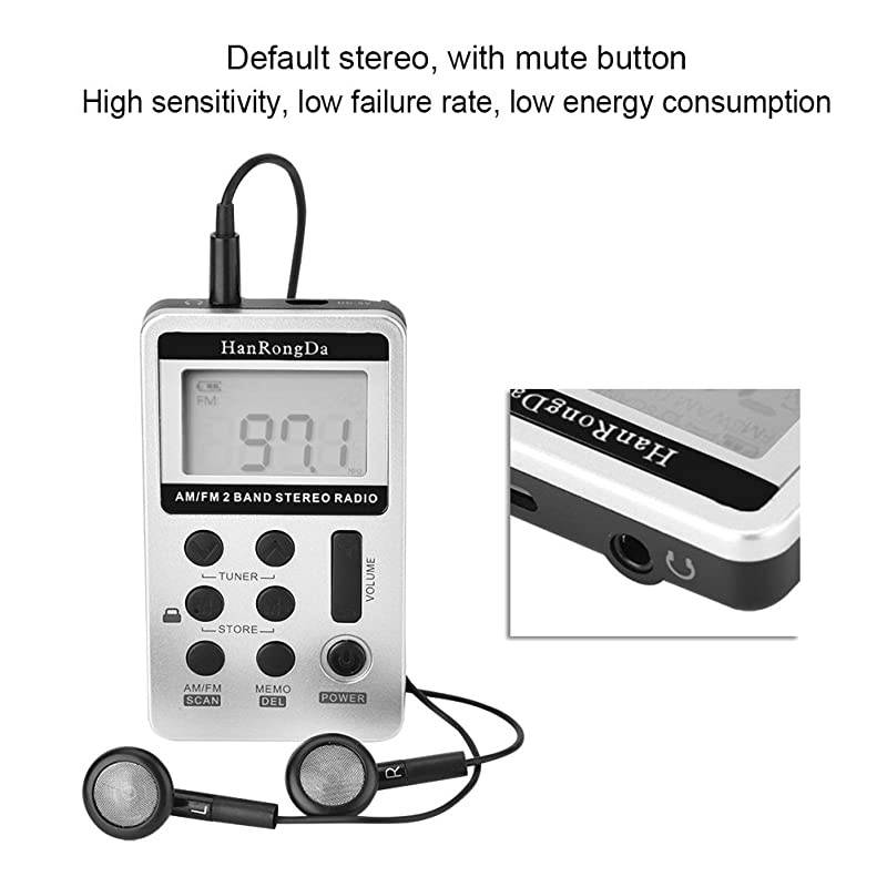 60-108MHz Wireless Portable Pocket DSP FM Stereo Radio Digital Receiver with Mini LCD Clock Earphone for Tour Guide System FM Transmitter Camping Hiking Outdoor Meeting Teaching