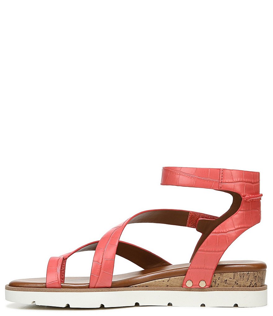 Franco Sarto Daven Croc Embossed Gladiator Wedge Sandals