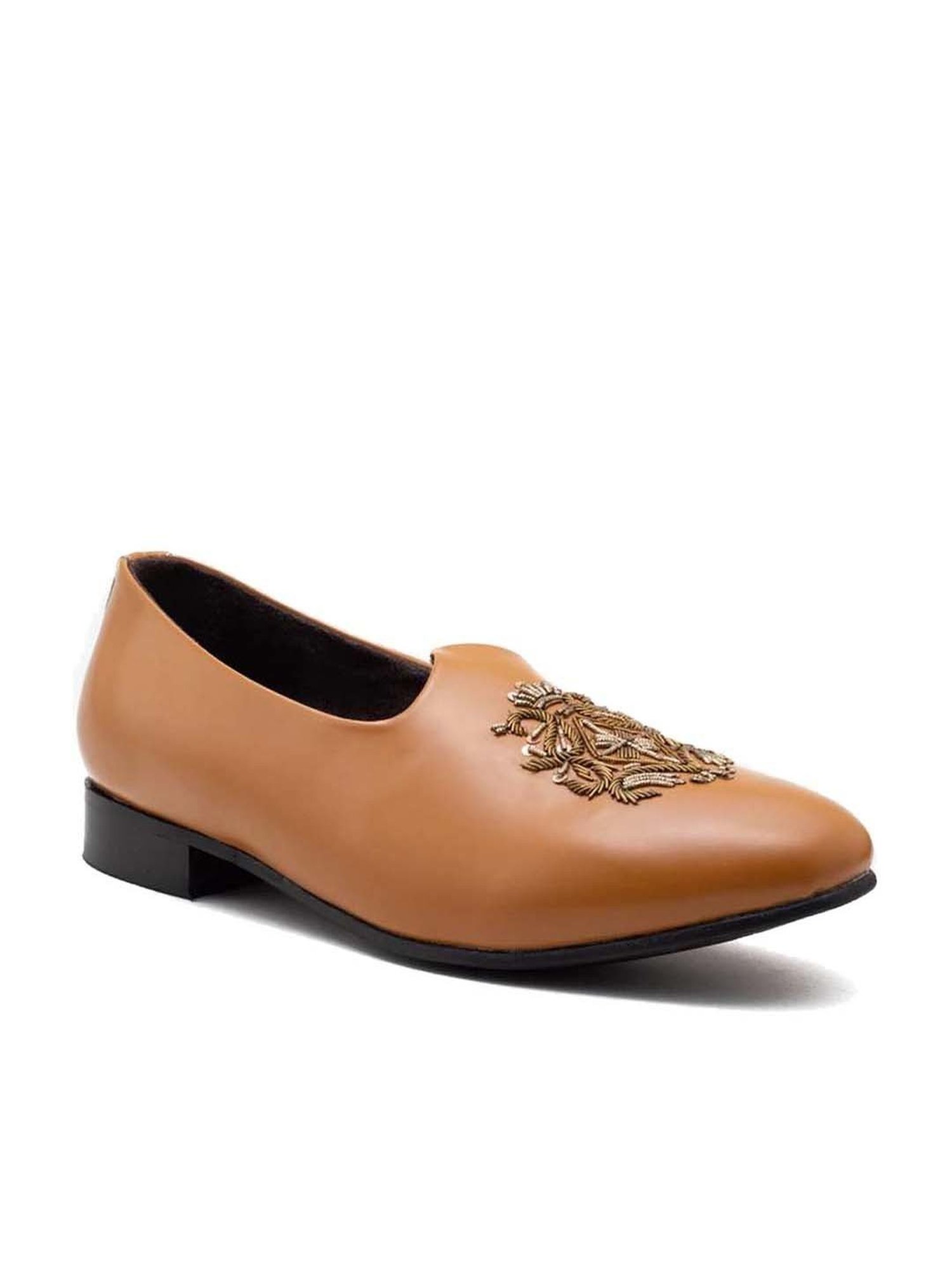 Monkstory Men's Magenta Tan Ethnic Mojris