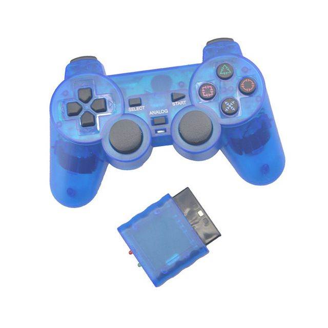 Transparent Color Wireless Gamepad For Sony PS2 2.4G Vibration Joystick Blutooth Controller For Playstation 2 Joypad