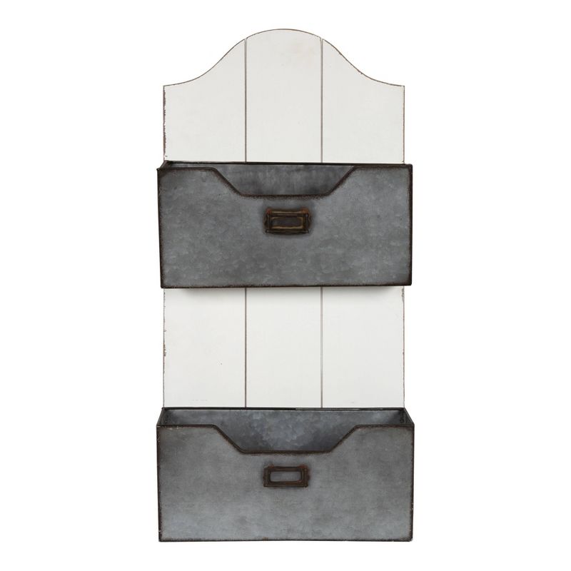 14" x 4.25" x 30" Trimble 2 Pocket Wall Organizer White - Kate and Laurel