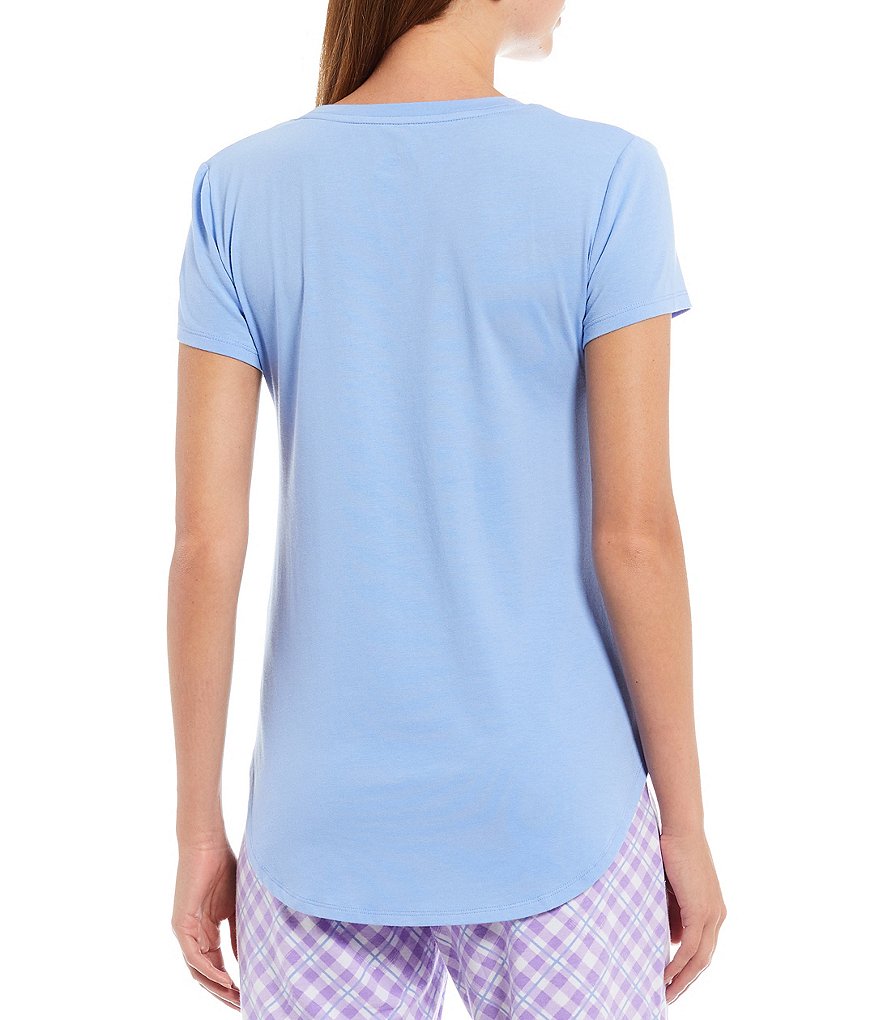 HUEtique Solid Jersey Knit Jewel Neck Tee