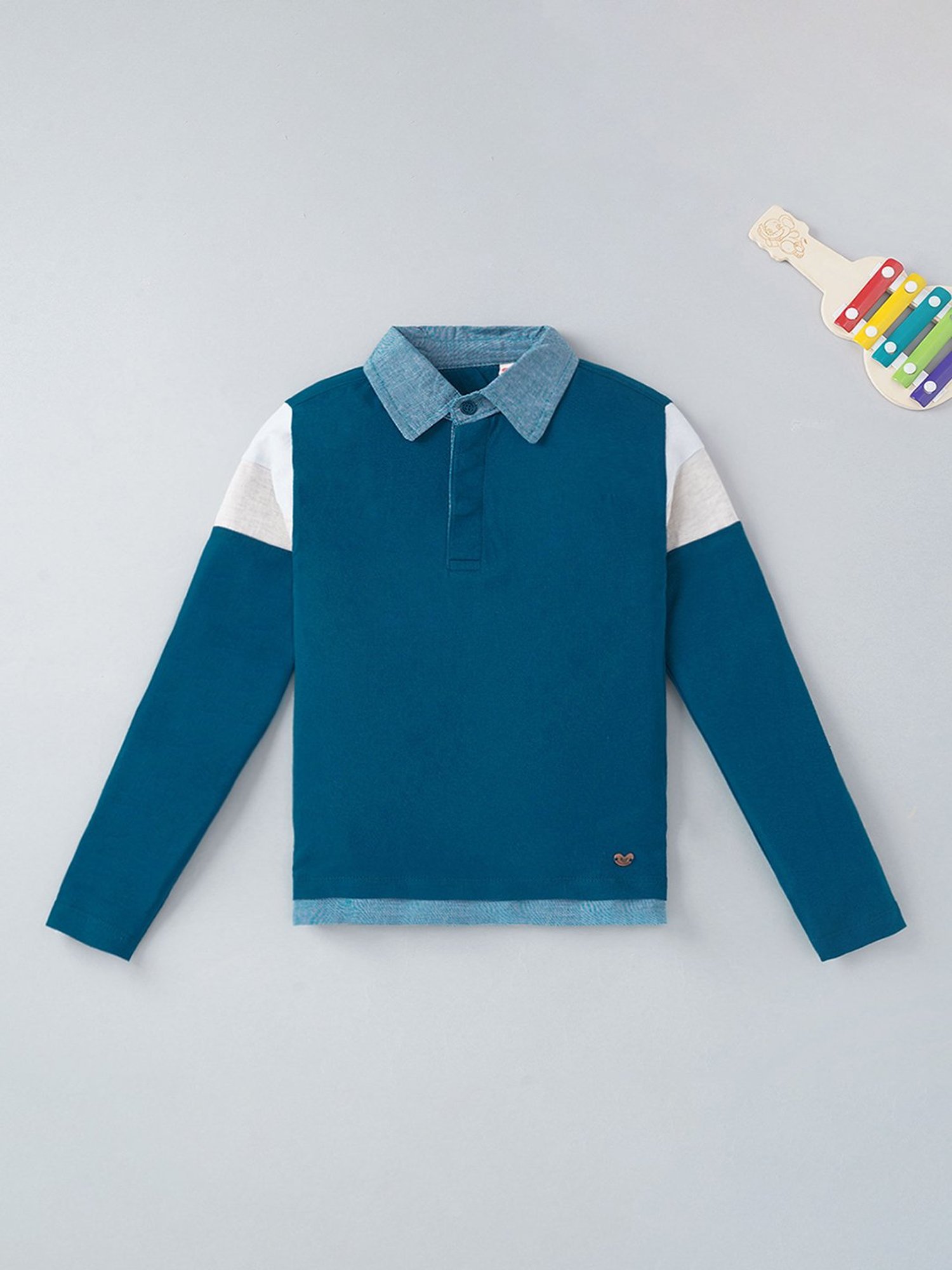 Pantaloons Junior Multicolor Cotton Striped Polo T-Shirt