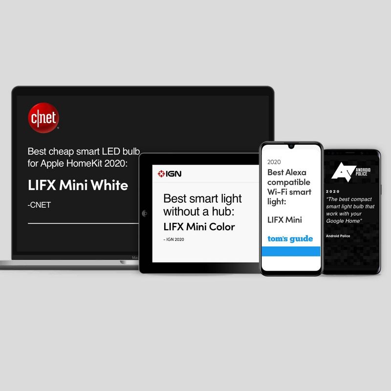 LIFX 4pk Mini Day and Dusk A19 LED Light Bulb White