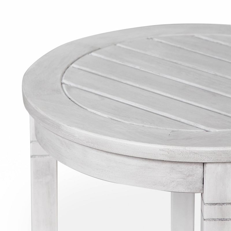 Alston Solid Wood Outdoor Side Table with Shelf - White - Cambridge Casual