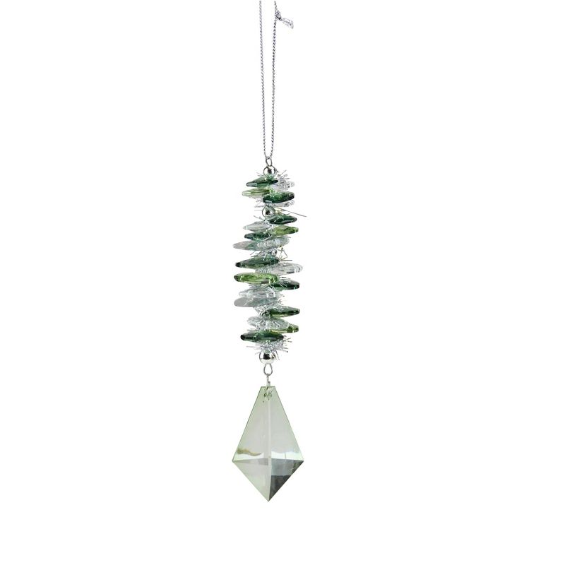 Raz Imports 6" Seasons of Elegance Holographi Drop with Diamond Pendant Christmas Ornament- Green
