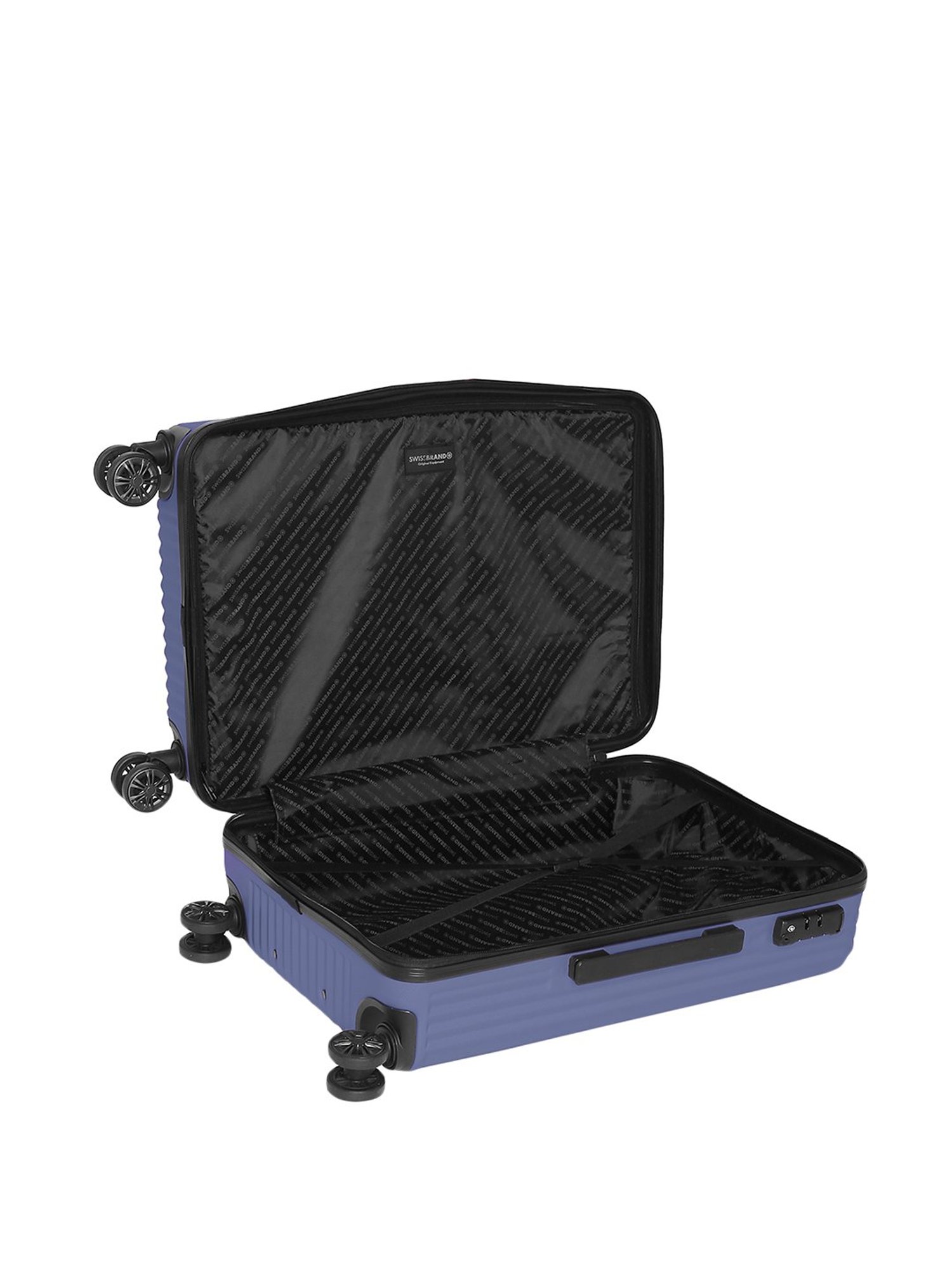 Swiss Brand Riga Navy Medium Hard Trolley Bag - 24 cm