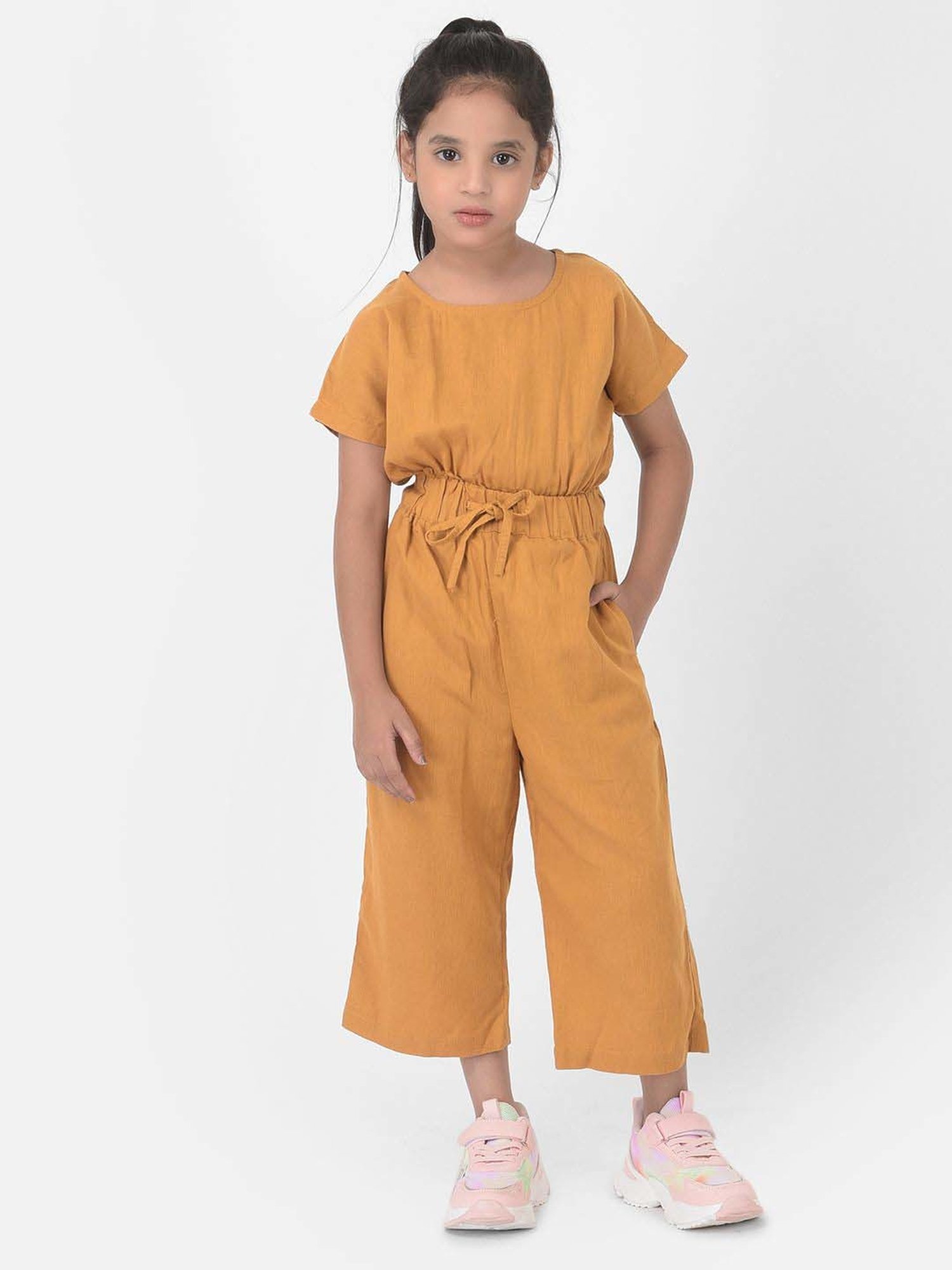 Crimsoune Club Kids Mustard Regular Fit Jumpsuit