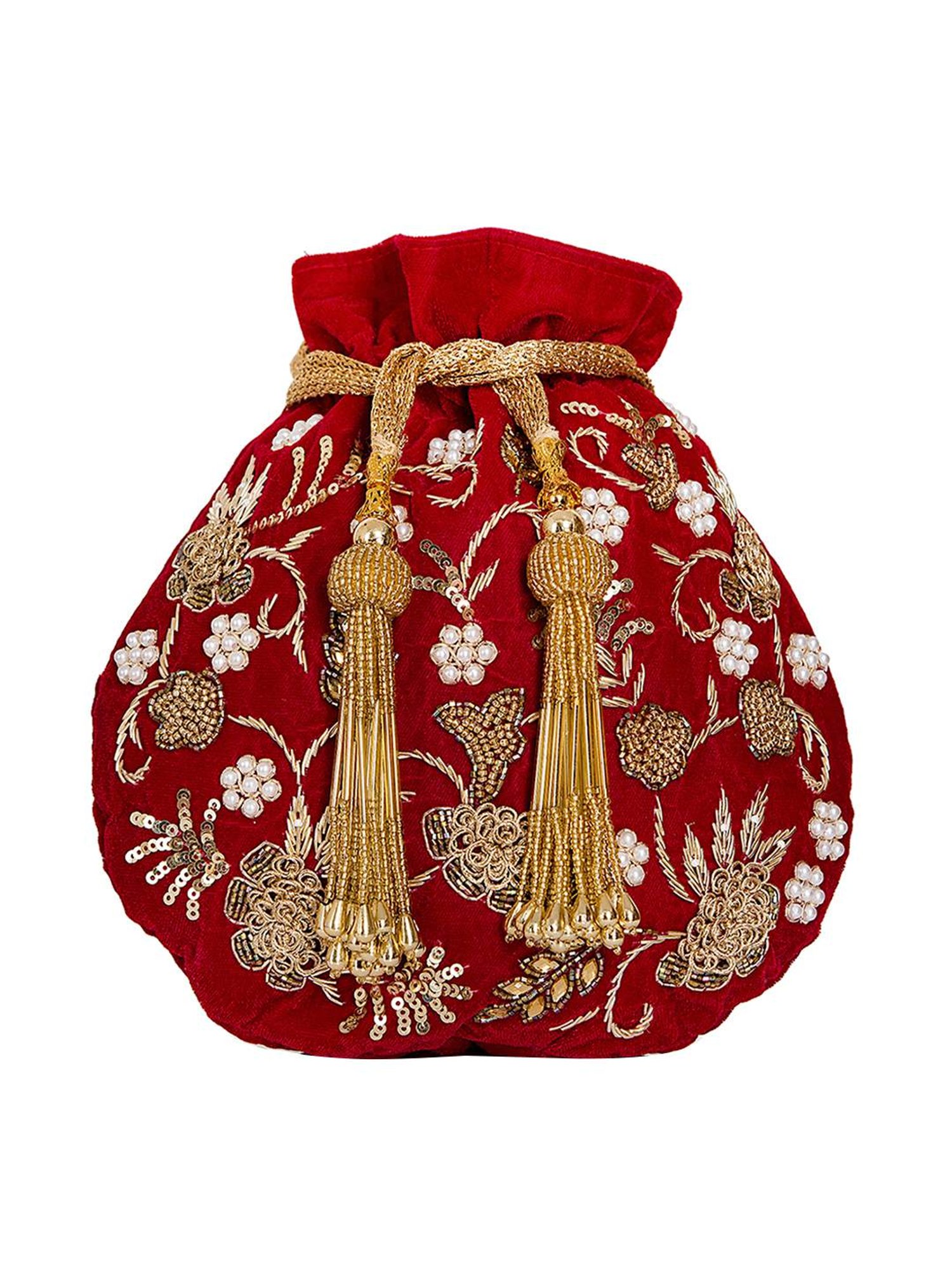 Tarini Nirula Red Velvet Potli