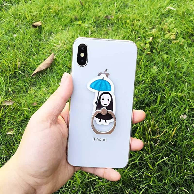 ZOEASTTM 3 Pack  Sprited Away Black Mask Ghost Universal 360&deg; Adjustable Holder Desk Hook Stand Stent Mount Kickstand Compatible with iPhone X Plus Samsung iPad Tablet 3pcs No Face Man