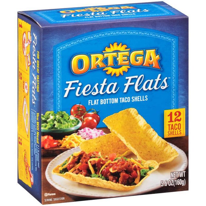 Ortega Fiest Flats Flat Bottom Taco Shells - 6.7oz/12ct