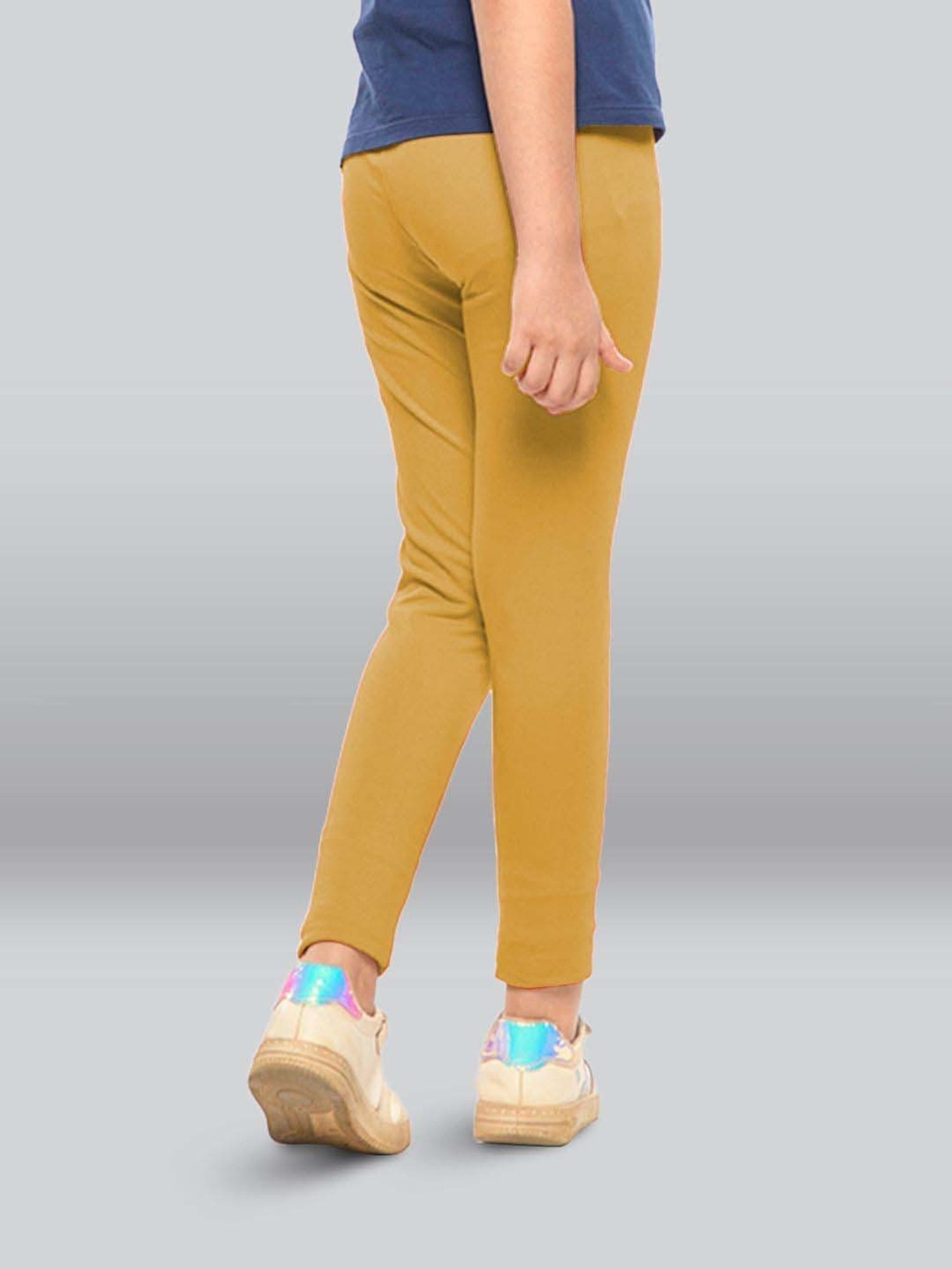 Jockey Kids White & Black Cotton Striped Leggings