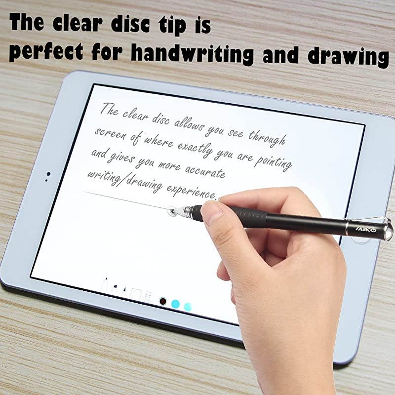 2nd Gen Universal Disc Stylus Pens 2Pcs 2 in 1 Precision Series for iPhone X88plus iPadiPad ProiPad Mini and All Touch Screen Devices Bundle with 6 Replacement TipsBlackBlue