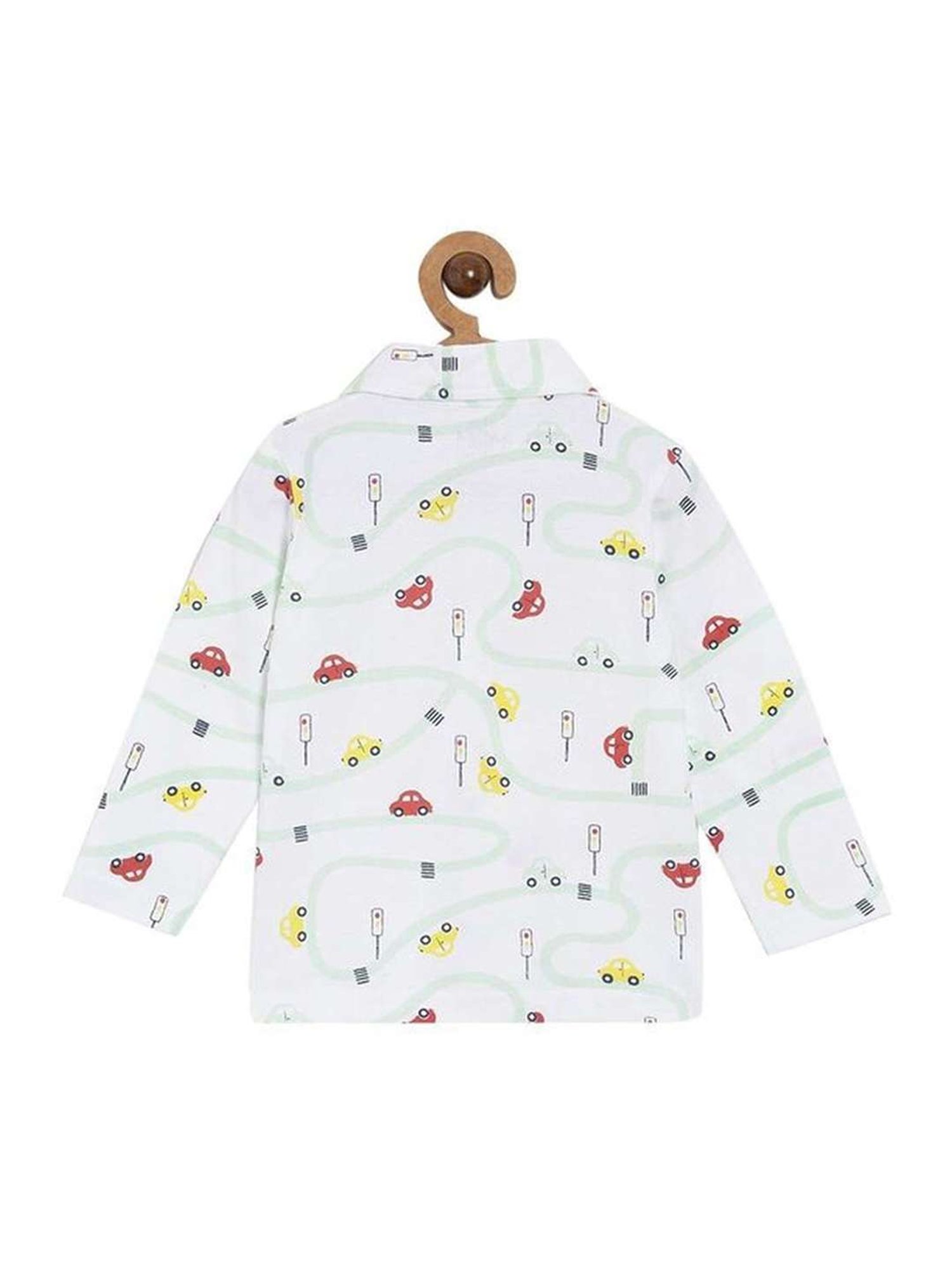 The Mom Store Boys Multicolor Cotton Printed Full Sleeves Shirt Set