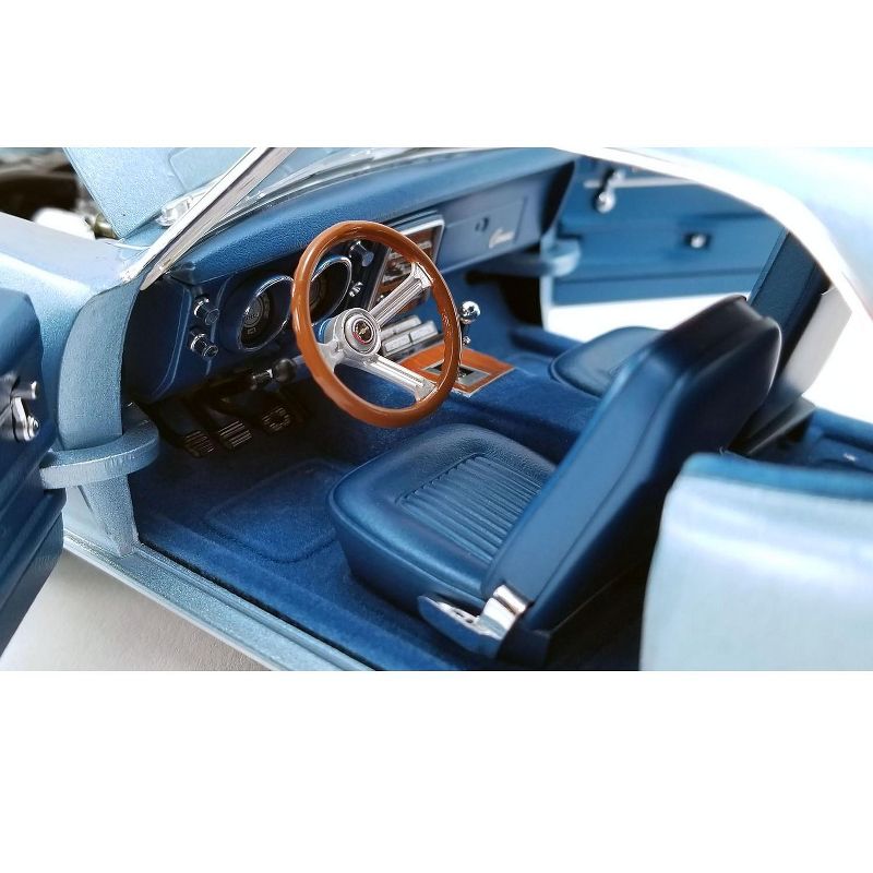 1968 Chevrolet Camaro SS Unicorn Grotto Blue Metallic with Blue Interior and D88 Stripes Limited Edition to 438 pieces 1/18 Diecast Model Car by ACME
