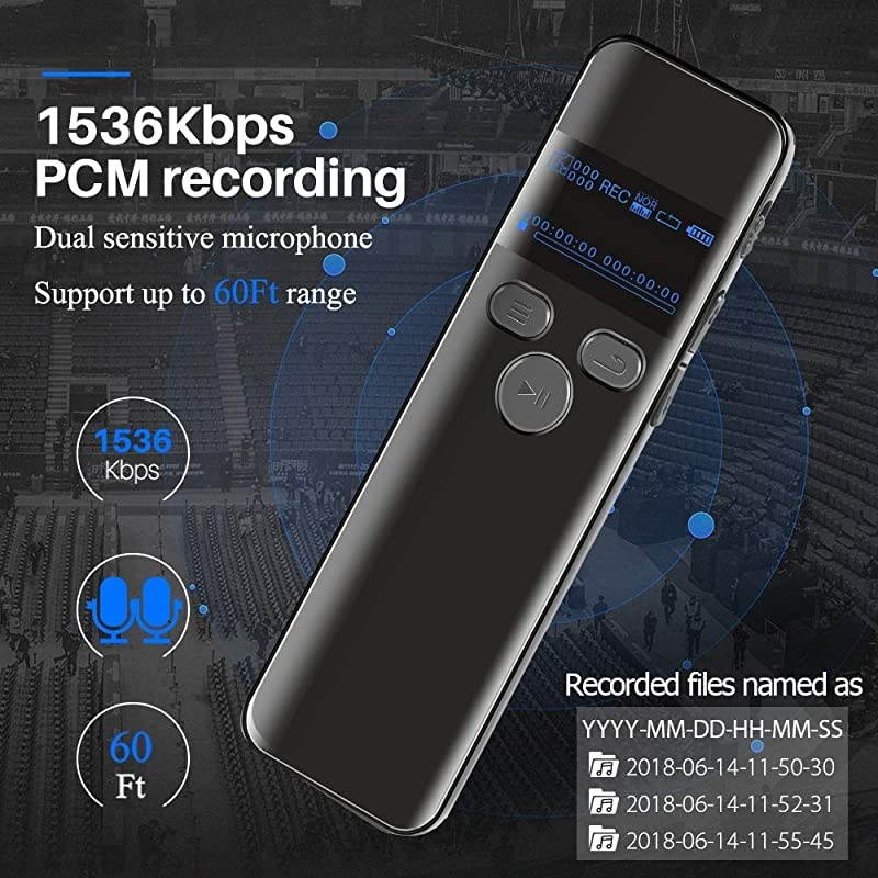 16GB Digital Voice Activated Recorder for Lectures 2019  1160 Hours Sound Audio Recorder Dictaphone Voice Activated Recorder Recording Device with PlaybackMP3 PlayerPasswordVariable Speed