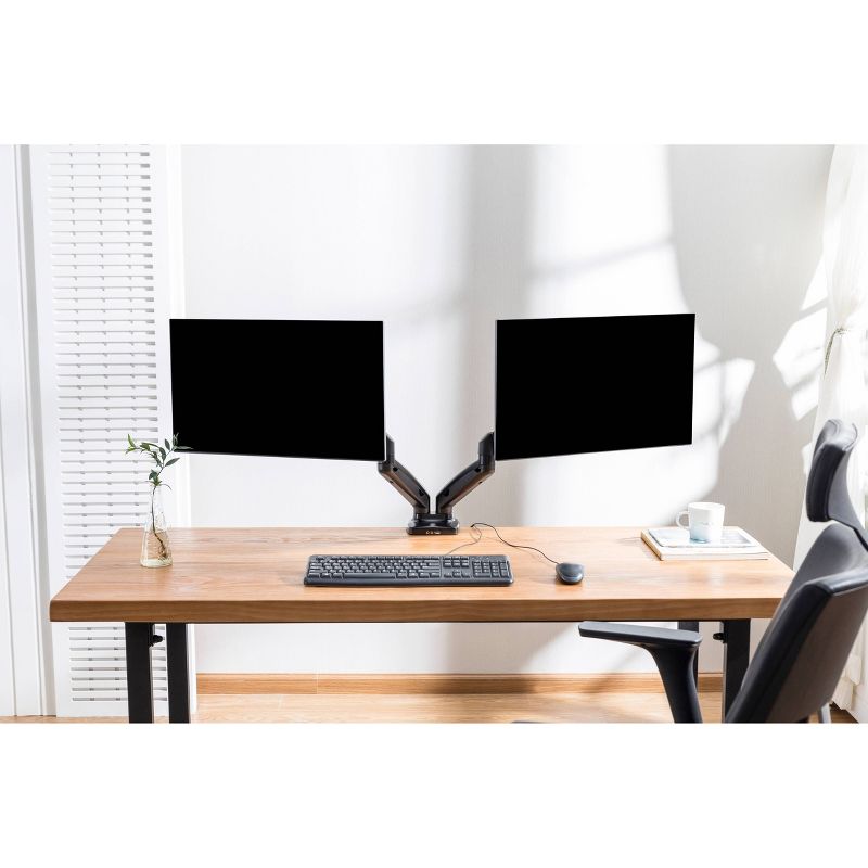 Premium Height Adjustable Double Monitor Arm Black - Rocelco