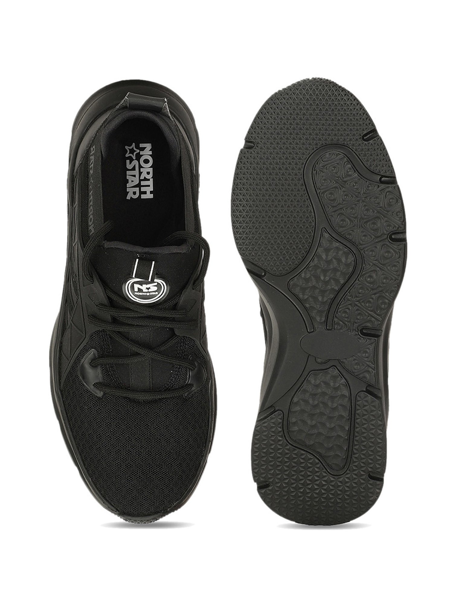 North Star by Bata Men's Black Running Shoes