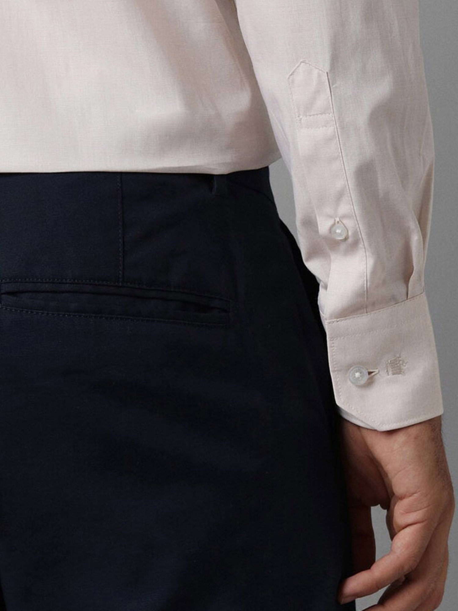 Louis Philippe Peach Cotton Regular Fit Shirt