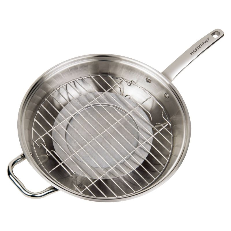 MasterPan 13" Stainless Steel Stovetop Multi-Use 4-1 Smoker Wok