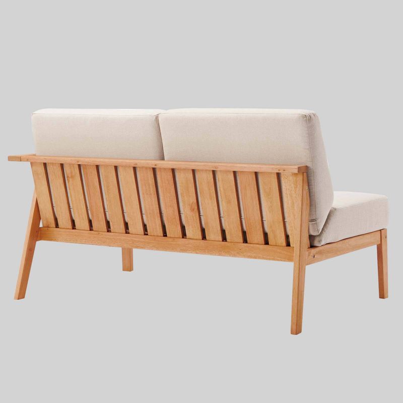 Sedona Outdoor Patio Eucalyptus Wood Left-Facing Loveseat - Natural/Taupe - Modway