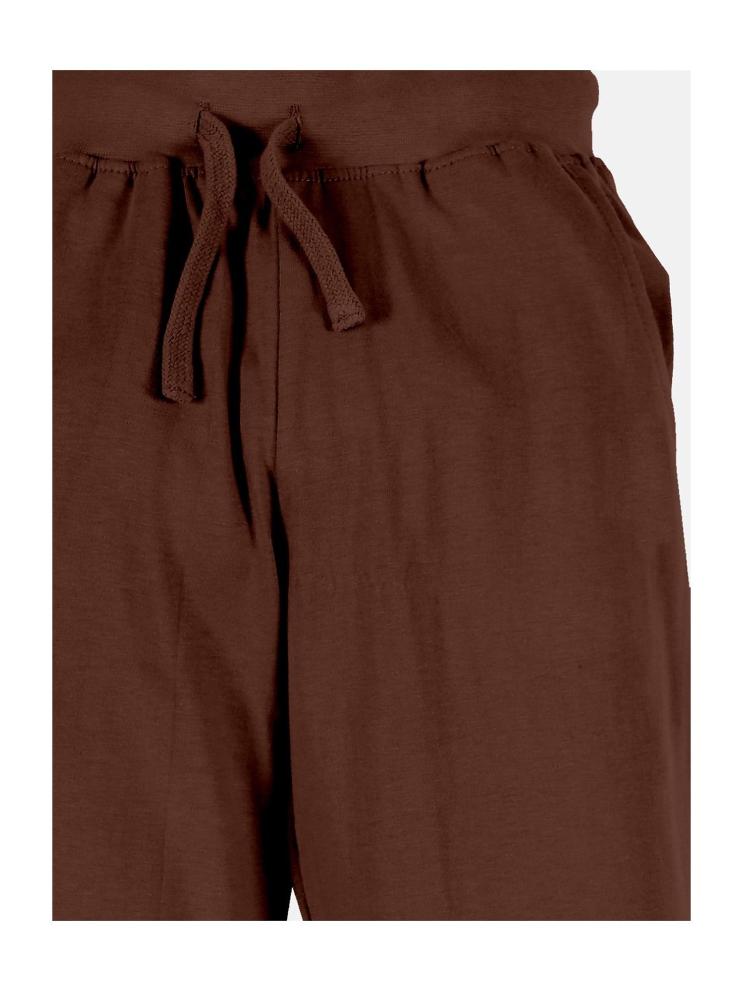 Kiddopanti Boys Brown & Mustard Printed Trackpants (Pack Of 2)