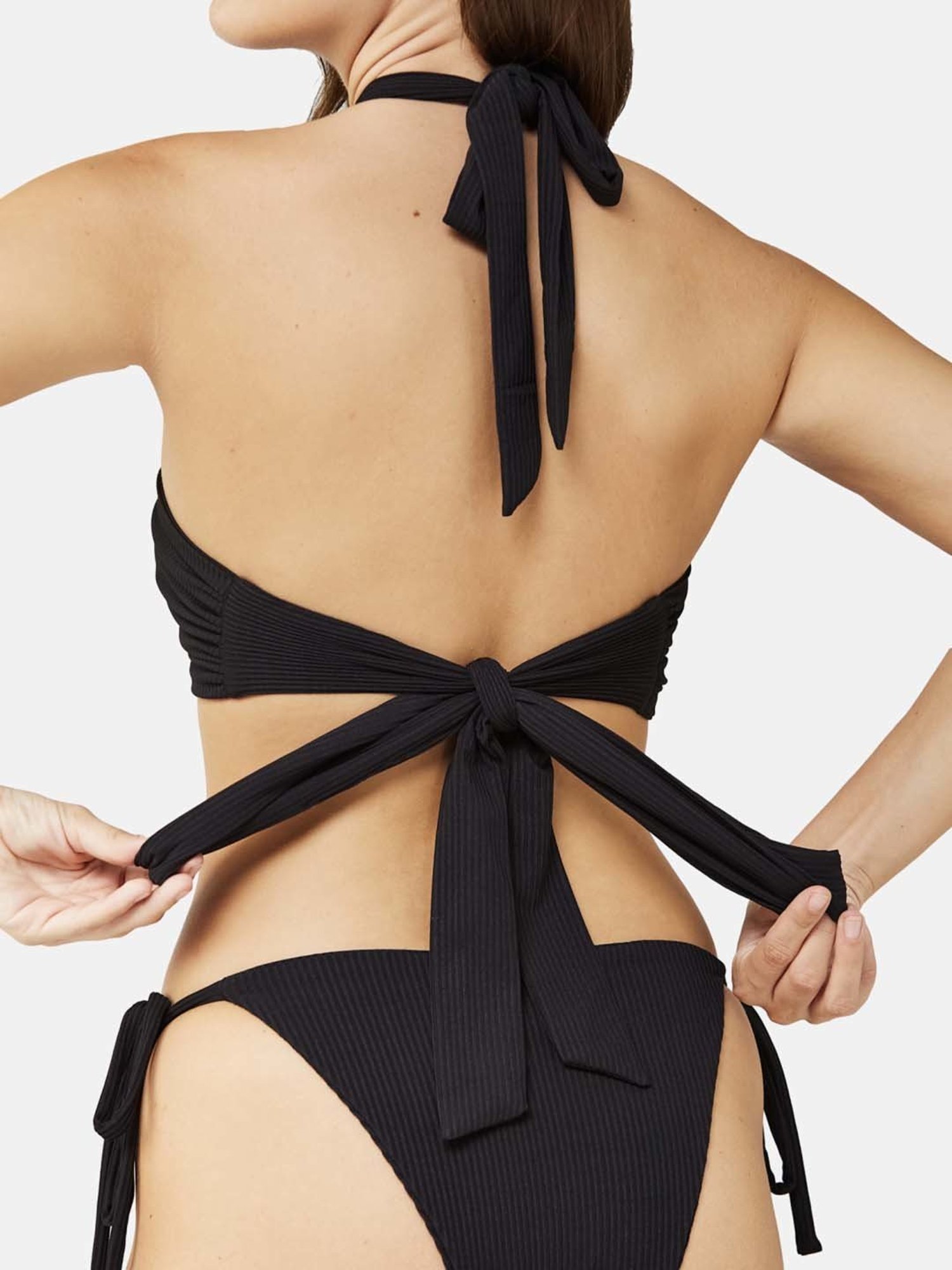 Secrets By ZeroKaata Black & Blue Plain Swimwear Bra Panty Set - Pack Of 2