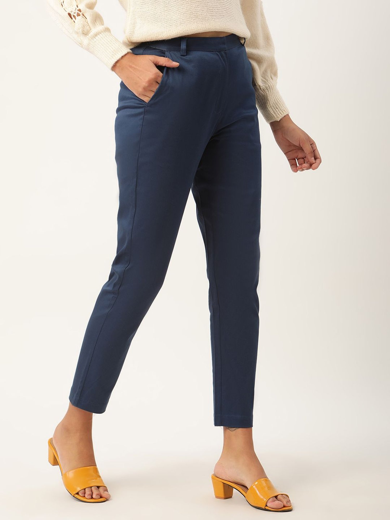 Rooted Blue Cotton Trousers
