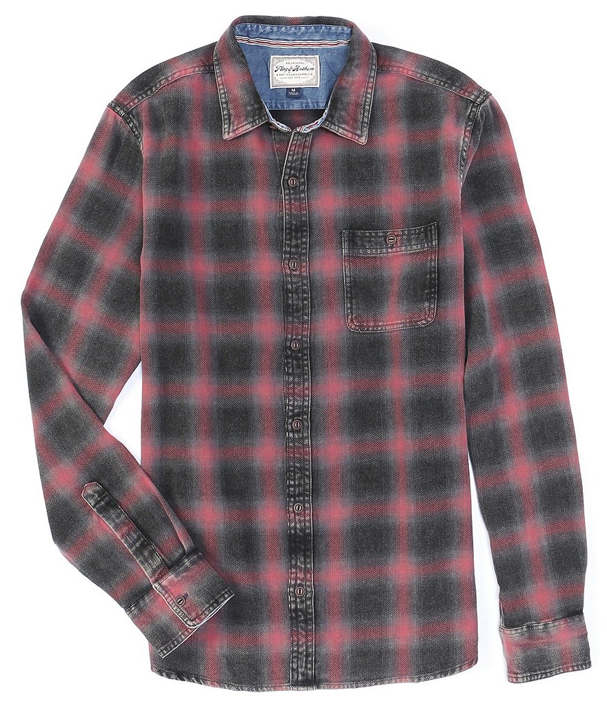 Flag and Anthem Cornell Vintage Washed Flannel Long-Sleeve Shirt