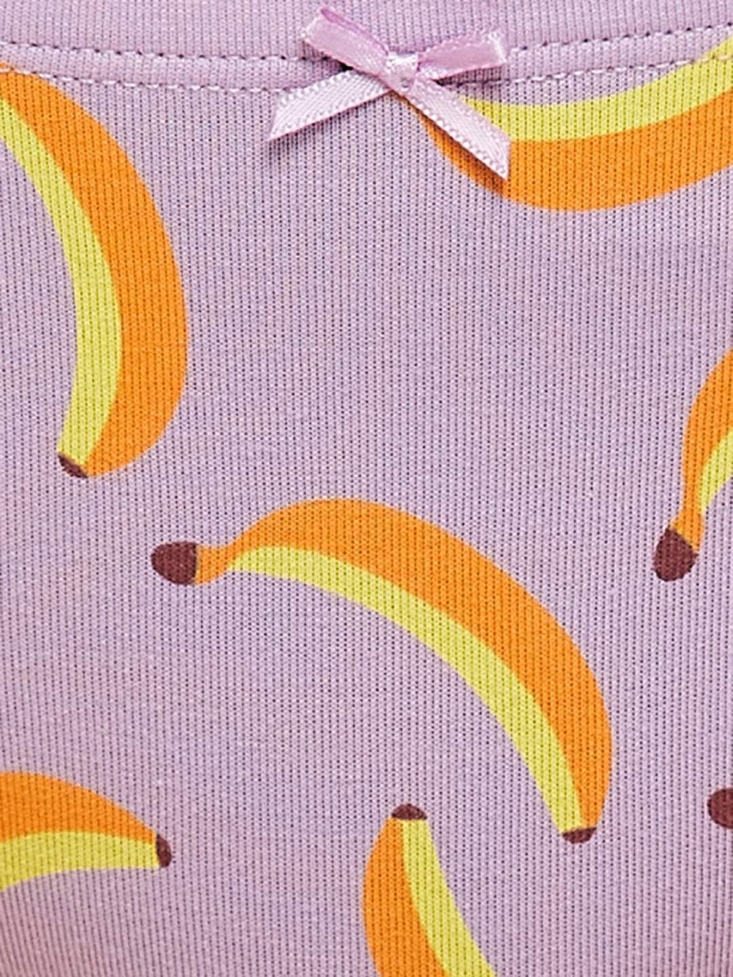 Clovia Purple & Yellow Cotton Printed Bikini Panties - Pack Of 5