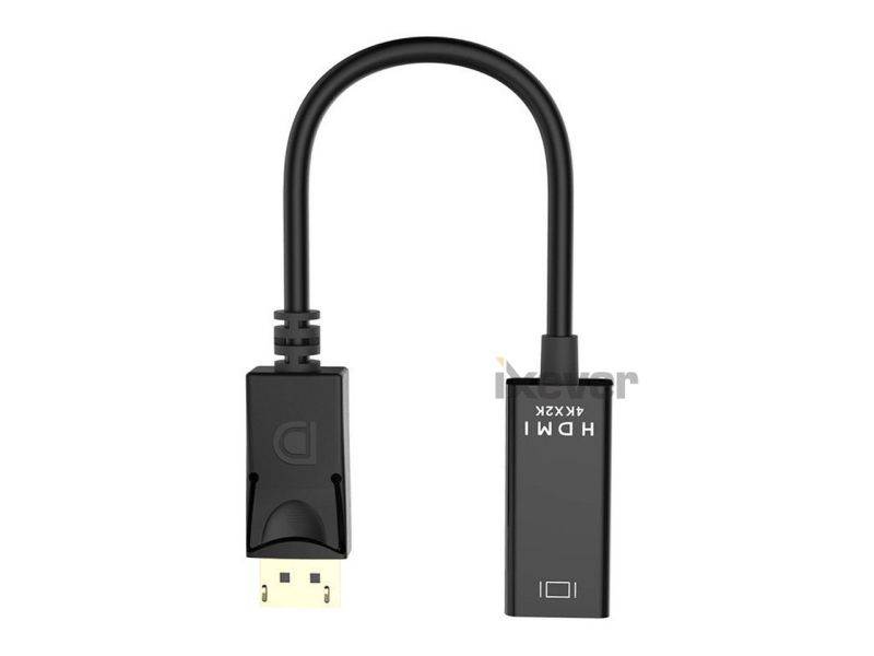 4K Displayport to HDMI Adapter Cable (3Pack),iXever DP Display Port to HDMI Male to Female Converter Adapter Gold-Plated Cord Compatible for Lenovo Dell HP