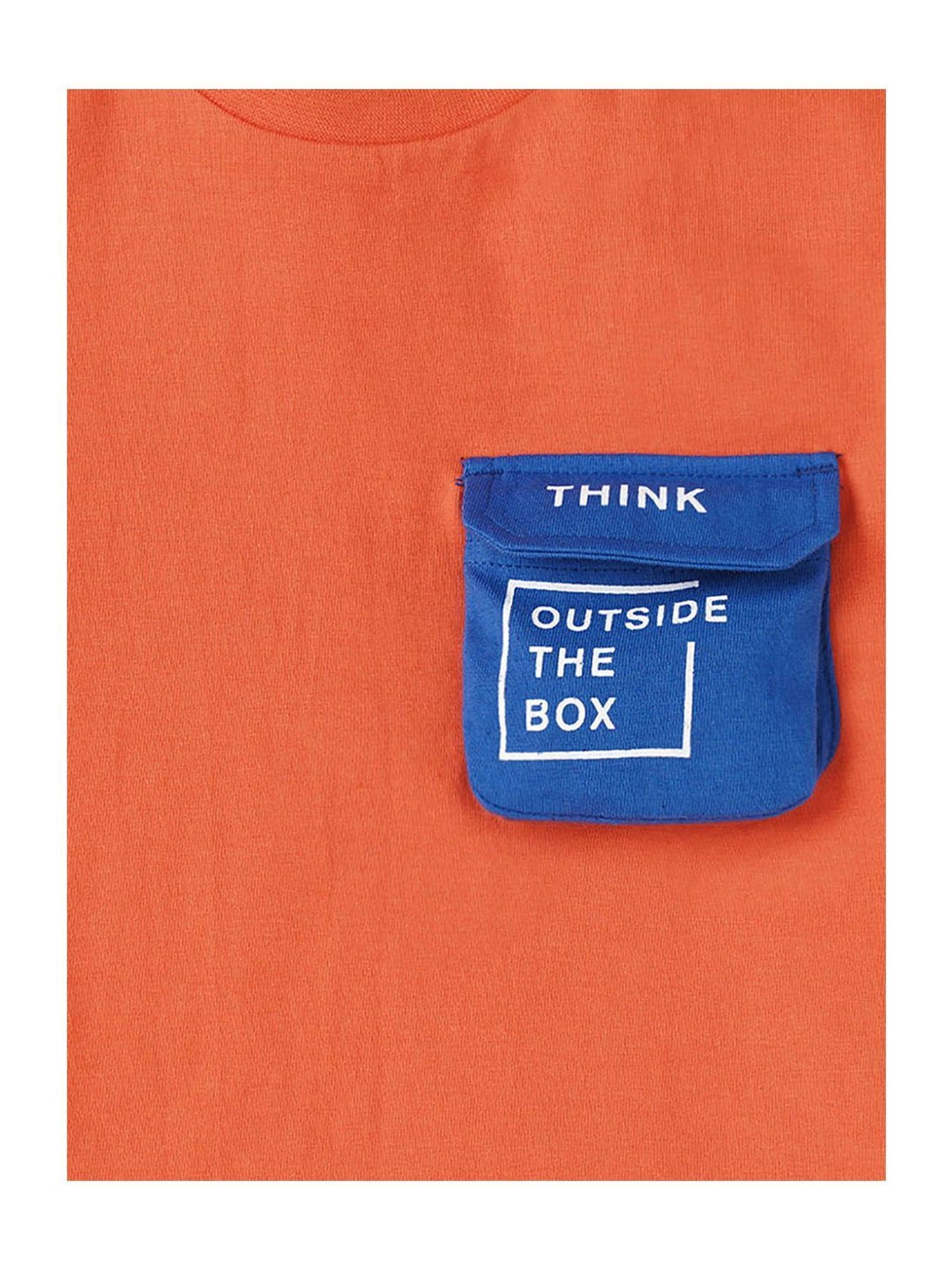 Ed-a-Mamma Kids Orange Solid  T-Shirt