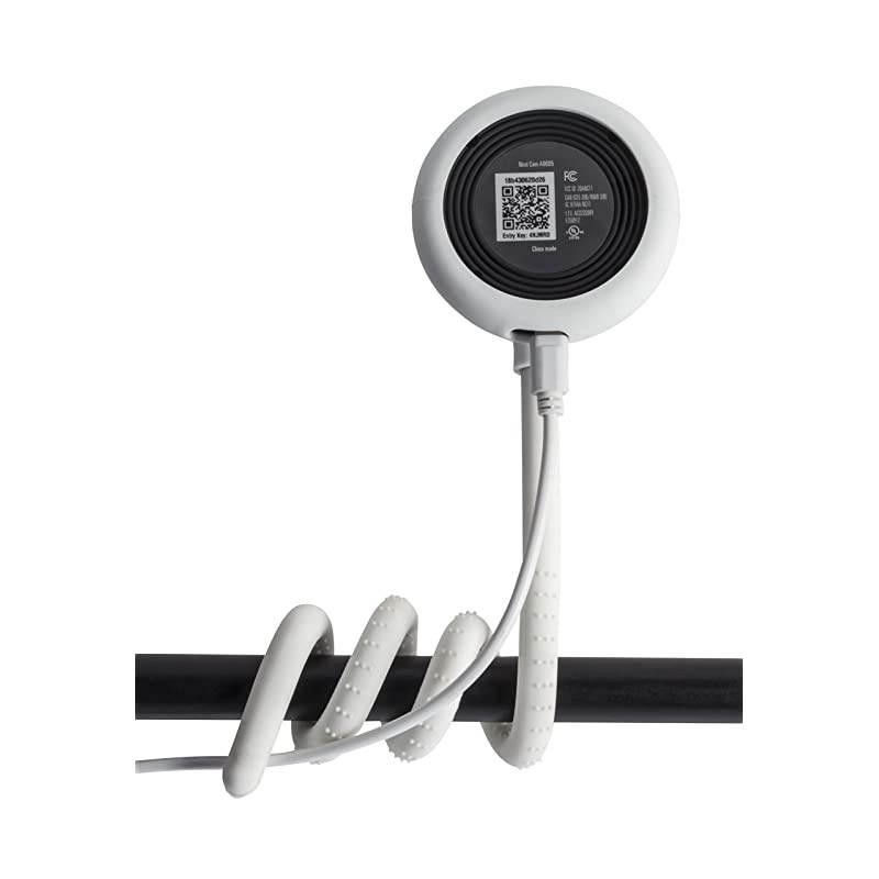 Versatile Twist Mount for Nest Cam Indoor, Flexible Gooseneck-Like Mount for Nest Indoor Camera - Attach Your Nest Cam Indoor Wherever You Like Without Tools or Wall Damage (White)