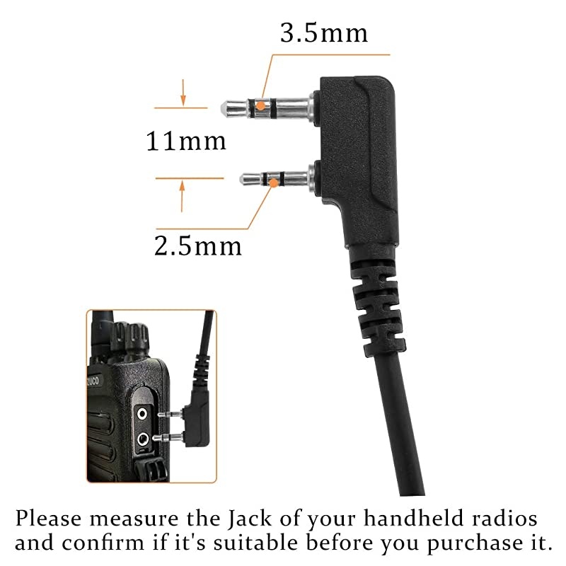 Shoulder Mic Waterproof Handheld Speaking Microphone 2 Pin Radio Mic with PTT for Baofung Kenwood TYT HYT 2 Way Radio Retevis Walkie Talkie Speaker Mic