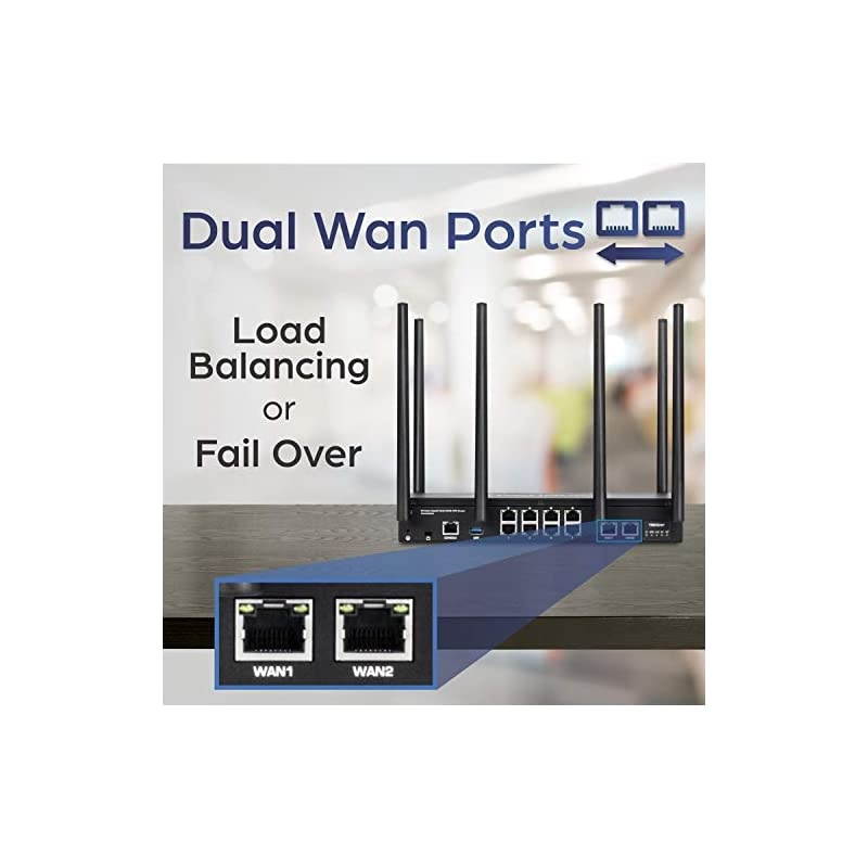 AC3000 Tri-Band Wireless Gigabit Dual-WAN VPN SMB Router, MU-MIMO, Wave 2,Internet Router, Whole Office-Home Wifi, Pr-Encrypted Wireless, QoS,Inter-VLAN Routing, Black, TEW-829DRU